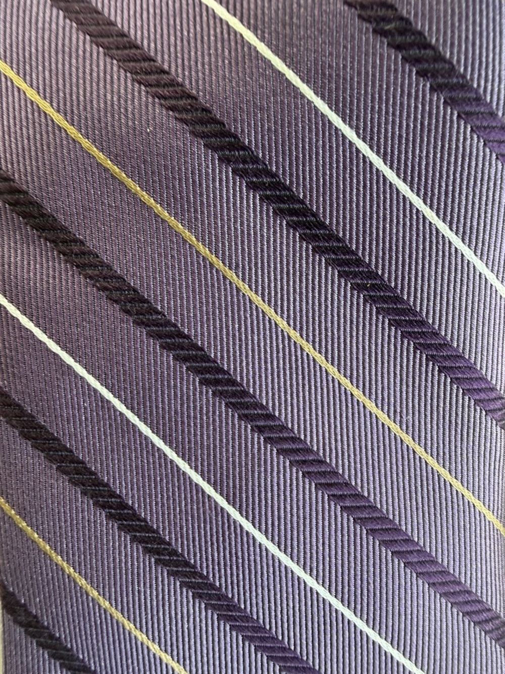 Joseph A. Bank Purple White Lavender Diagonal Stripe Silk Tie 3”